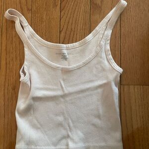 Brandy Melville White Ribbed Tank Top